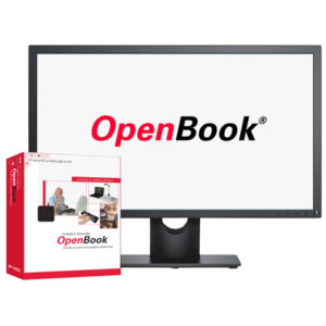Picture of OpenBook box and screenshot of OpenBook logo